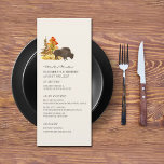 Buffalo Fall Foliing Bison Script Menu Mariage<br><div class="desc">Illustration du buffle aux arbres d'automne.</div>