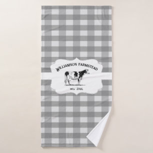 Buffalo Gris Plaid Agritourisme Vache Serviette En