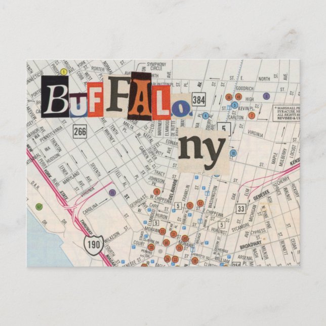 Buffalo NY Cartes Collage Carte Postale 35 (Devant)