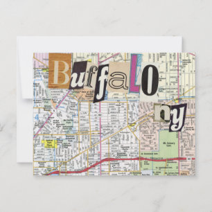 Buffalo NY Maps Carte postale Collage