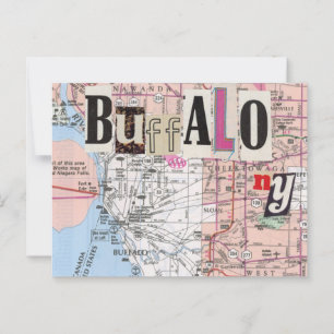 Buffalo NY Maps carte postale collage