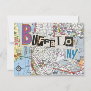 Buffalo NY Maps Carte postale Collage 37