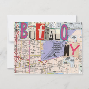 Buffalo NY Maps Carte postale Collage 38