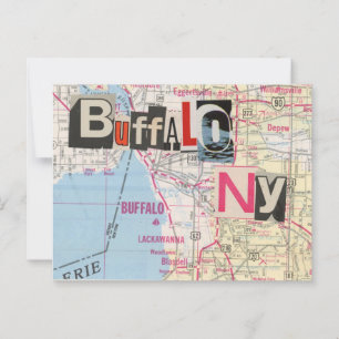 Buffalo NY Maps Carte postale Collage 39