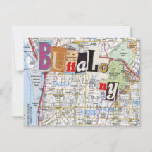 Buffalo NY Maps Carte postale Collage 40