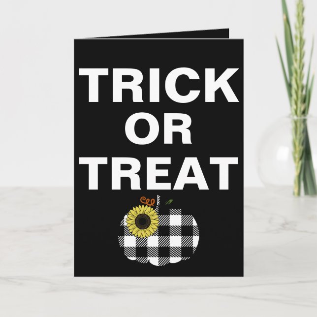 Buffalo Plaid Citrouille avec carte de voeux de to (Devant)