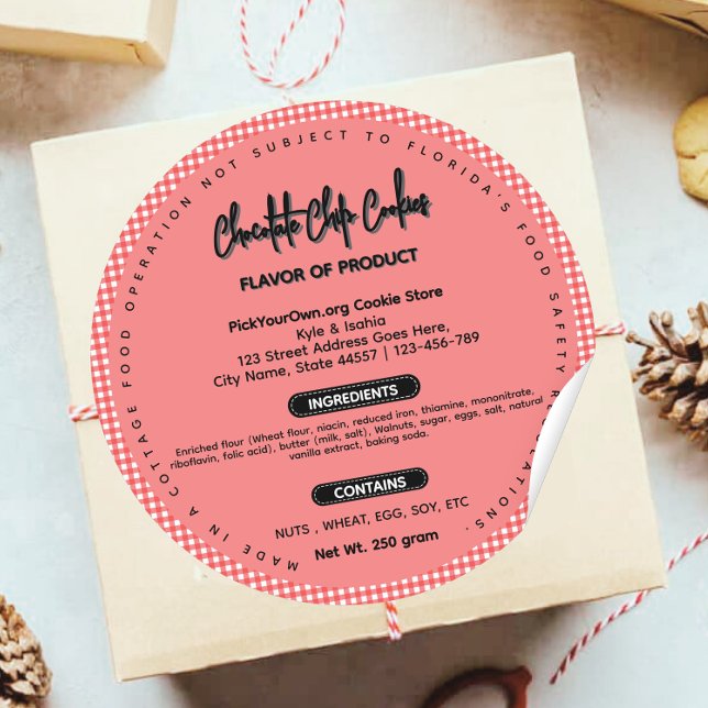 Buffalo plaid Florida chalet nourriture étiquette  (Créateur téléchargé)