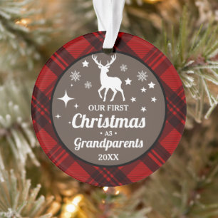 Buffalo Plaid Grand-parents First Christmas