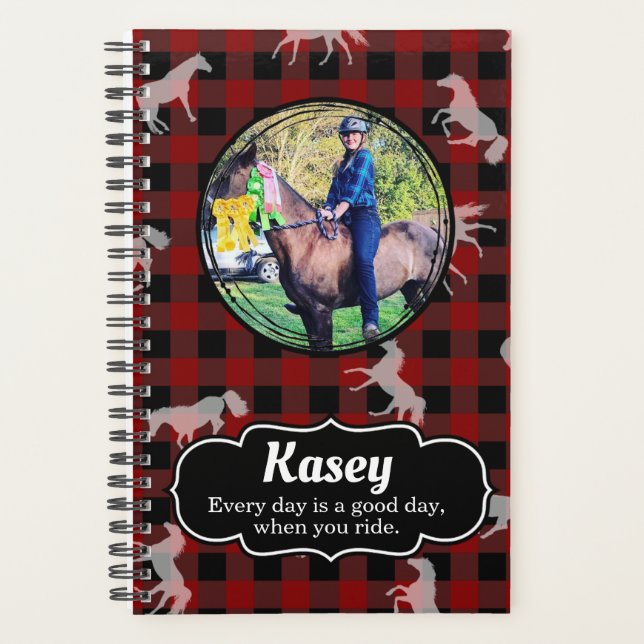 Buffalo Plaid Horse Photo Motif (Devant)