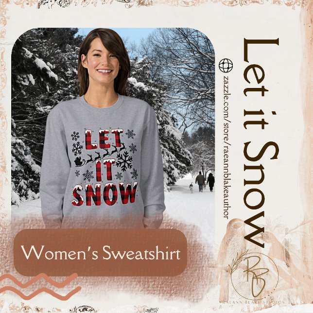 Buffalo Plaid Let It Snow Women's Sweatshirt (Créateur téléchargé)