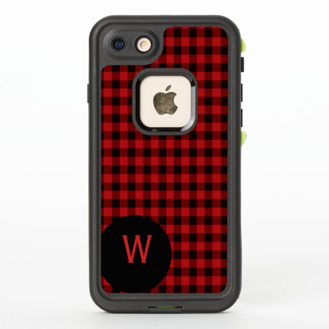 Buffalo Plaid Monogrammed LifeProof iPhone 7 Coque (Dos)