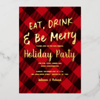 Buffalo Red Plaid Noël Invitation