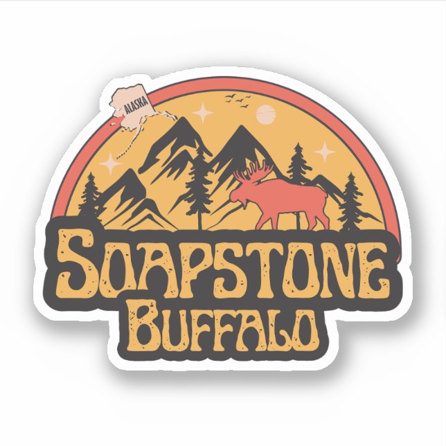Buffalo Soapstone, Autocollant Alaska (Devant)