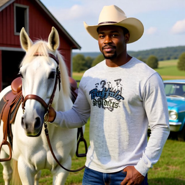 Buffalo Soldiers Tshirt Design Blue Grey (Créateur téléchargé)