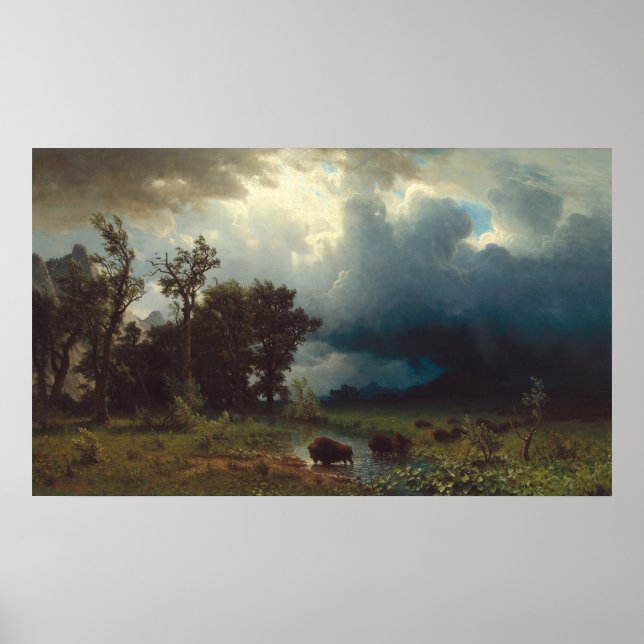 Buffalo Trail - Albert Bierstadt Poster d'art (Devant)