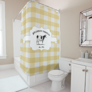 Buffle Jaune Plaid Ferme Vache Douche rideau