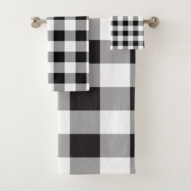 Buffle noir et blanc Plaid Motif moderne (En situation)