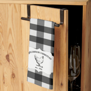 Buffle noir Plaid Farm Picken Serviette de cuisine