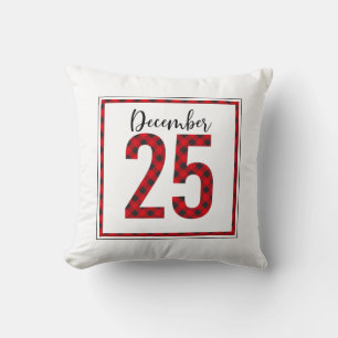 Buffle rouge noir Chèque Oreiller de Noël
