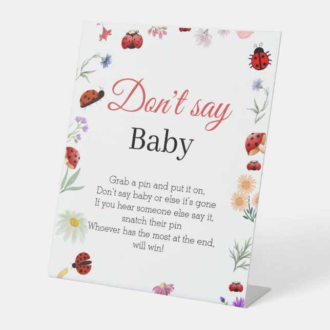 Bug Don't Say Baby Baby shower Jeu signe (Recto)
