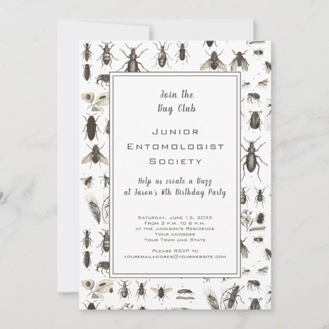 Bug ou Insect Thème Anniversaire (Devant)