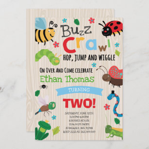 Bugs Birthday Invitation Boy Bugs Anniversaire