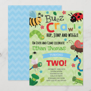 Bugs Birthday Invitation Boy Bugs Anniversaire
