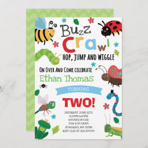 Bugs Birthday Invitation Boy Bugs Anniversaire