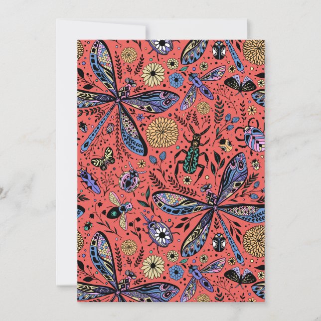 Bugs de Doodle sur corail rouge (Devant)