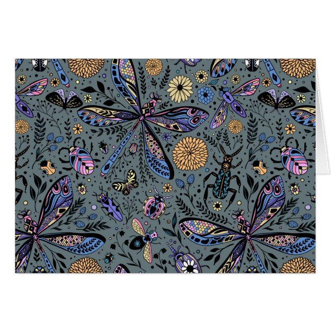 Bugs de Doodle sur le gris de latte (Devant horizontal)