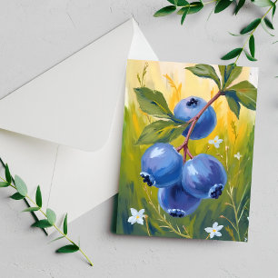 Buisson de myrtille Carte de peinture aquarelle