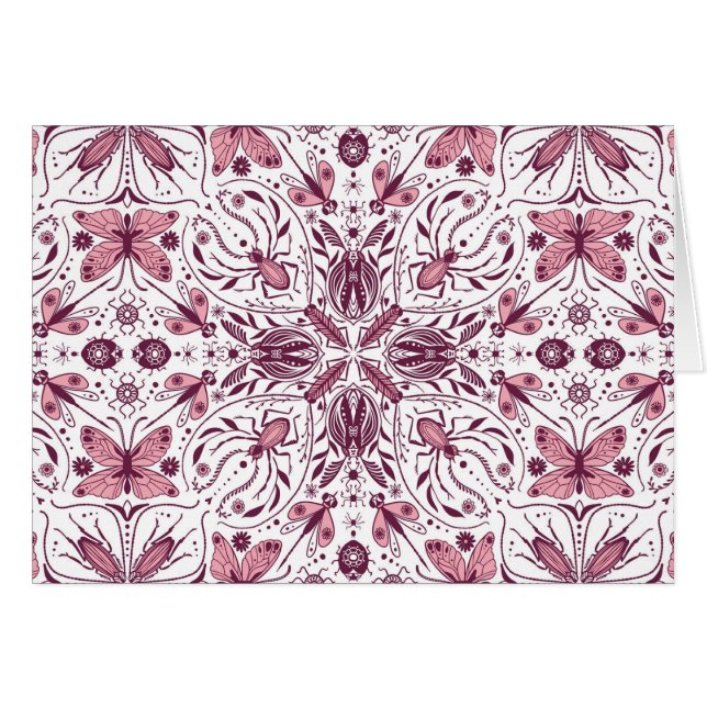 Buissons, magenta foncé et rose sur blanc (Devant horizontal)