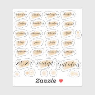 Bujo planner jours & mois stickers orange