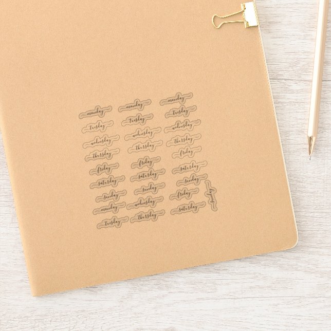 BuJo stickers jour petit - 4 semaines - transparen (Carnet)