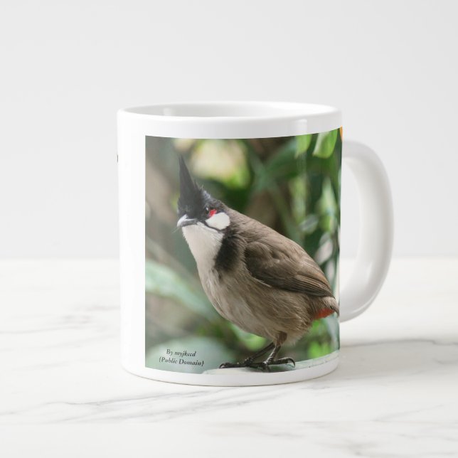 Bulbul à Whiskered Rouge 20 oz. Mug par RoseWrites (Devant droit)