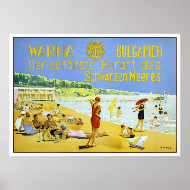 Bulgarie Poster Vintage voyage Warna restauré (Devant)