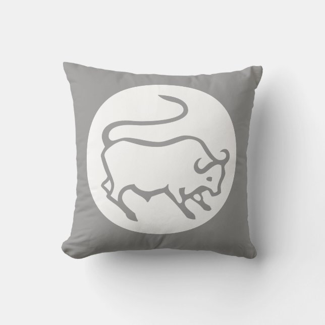 BULL / astrologie du taurus GRAS / coussin BLANC (Recto)