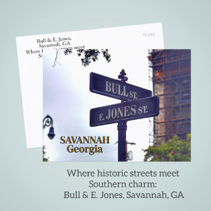 Bull & E. Jones Savannah, GA Carte postale photogr