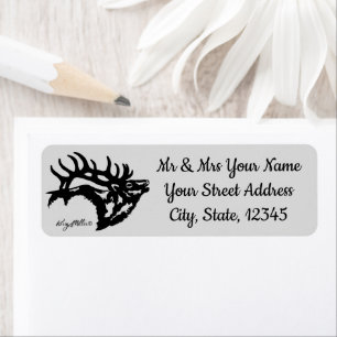 Bull Elk Étiquette Silhouette