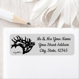 Bull Elk Étiquette Silhouette