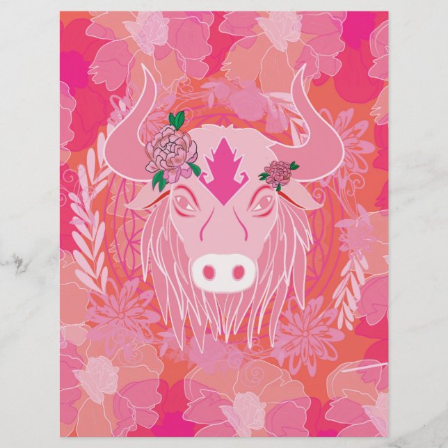 bull,flower of life, blue, mandala,zen,chakra (Devant)