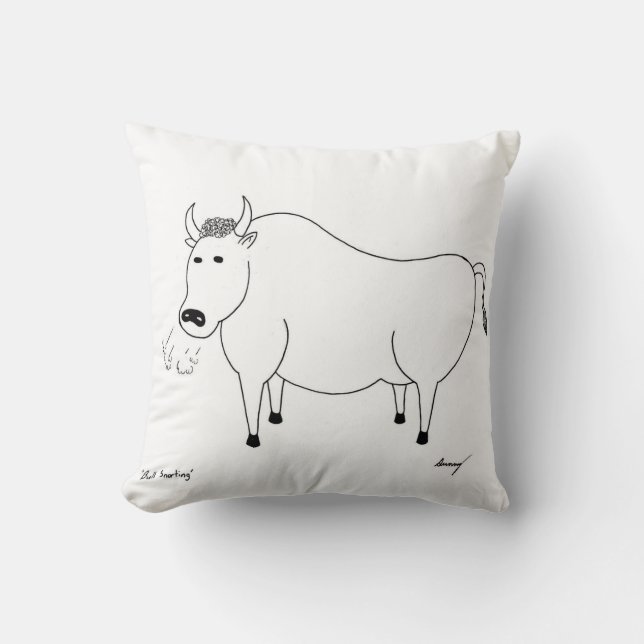 Bull Folk Art Coussin (Recto)