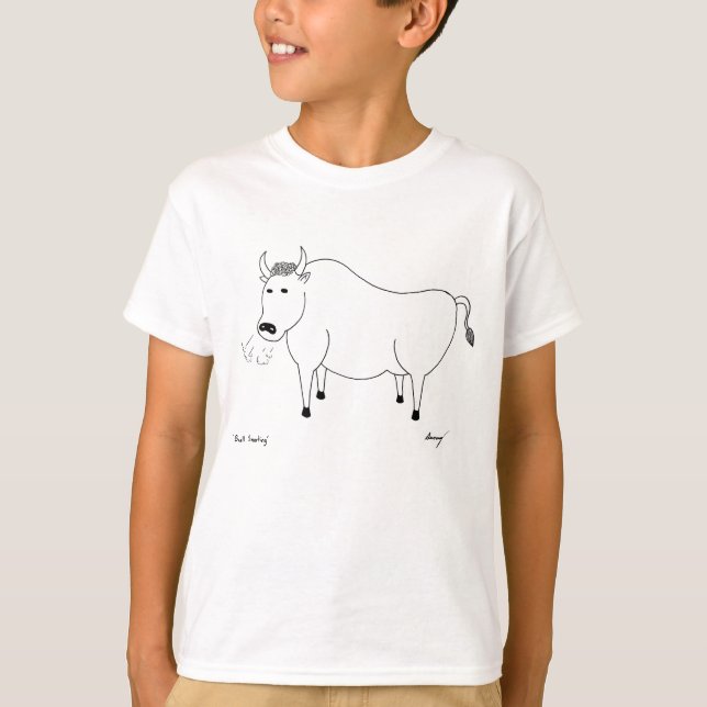 Bull Folk Art Kids Basic T-Shirt (Devant)