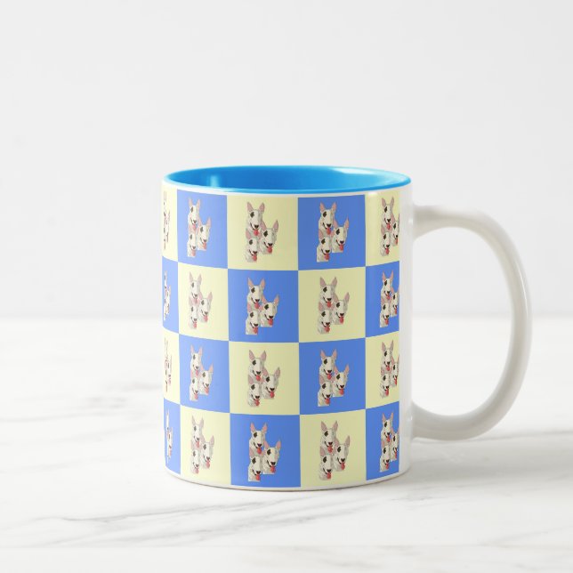 Bull Terrier À damiers Mug (Droit)