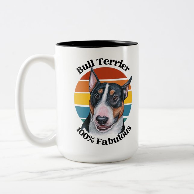 Bull Terrier drôle citation Deux Tons Café Mug (Gauche)