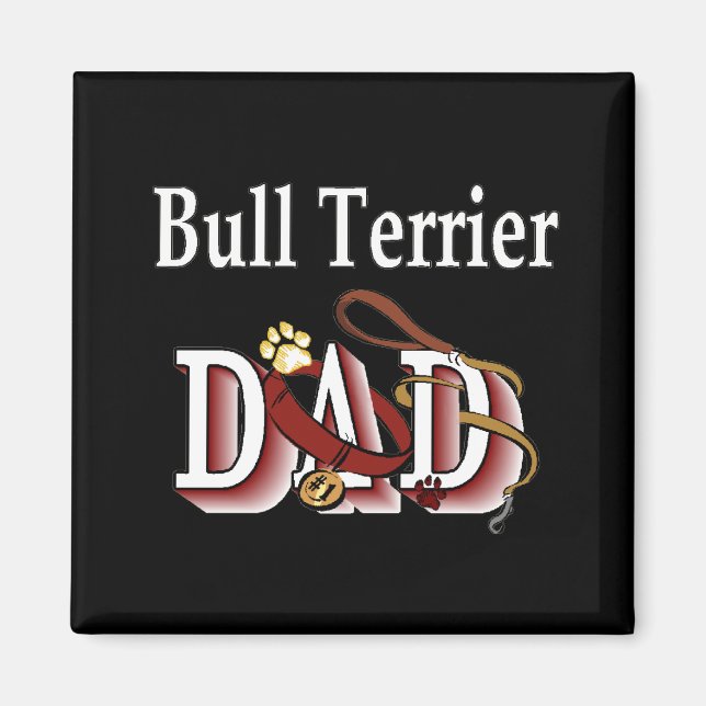 bull terrier papa Magnet (Devant)