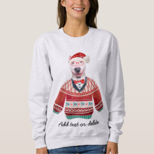 Bull Terrier Vilain Chien de Noël Sweatshirt Maman