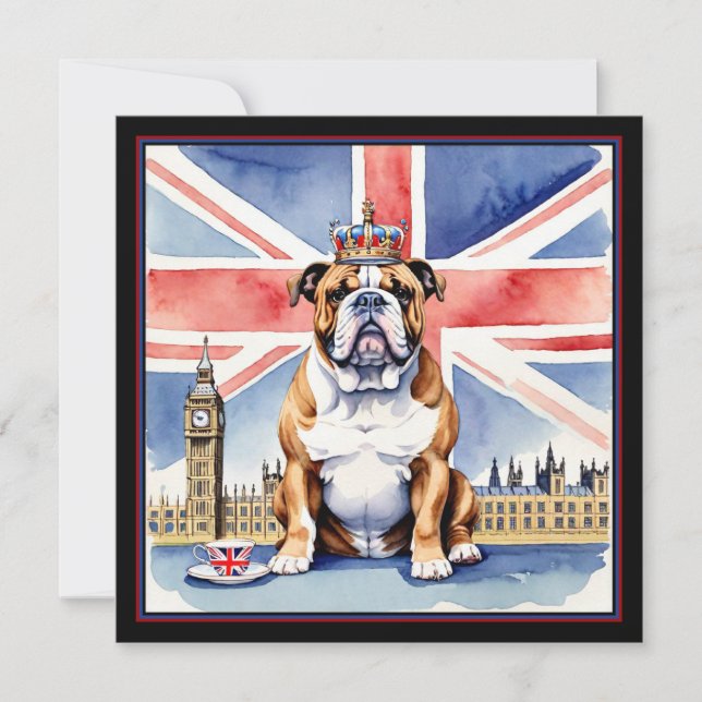 Bulldog anglais, Parlement, Union Jack Magnet (Devant)