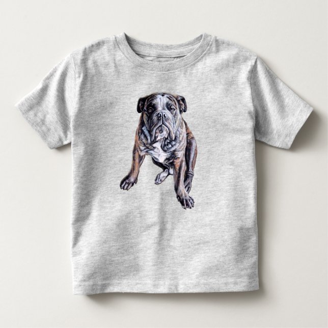 Bulldog Art Shirt Toddler's Bulldog T-Shirts (Devant)