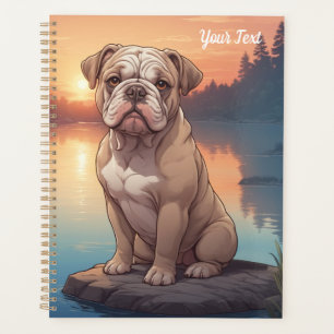 Bulldog au bord du lac